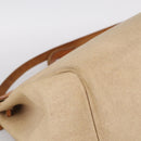 HERMES Herbag TGM Hand Bag Canvas 2way Beige Silver Auth 210637-15