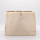 HERMES Herbag TGM Hand Bag Canvas 2way Beige Silver Auth 210637-22