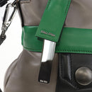 Miu Miu Hand Bag Leather 2way Gray Silver Auth 210639M-17