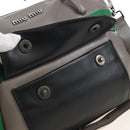 Miu Miu Hand Bag Leather 2way Gray Silver Auth 210639M-18