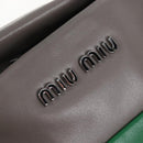 Miu Miu Hand Bag Leather 2way Gray Silver Auth 210639M-20
