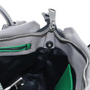 Miu Miu Hand Bag Leather 2way Gray Silver Auth 210639M-24