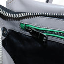 Miu Miu Hand Bag Leather 2way Gray Silver Auth 210639M-27