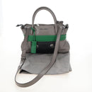 Miu Miu Hand Bag Leather 2way Gray Silver Auth 210639M-31