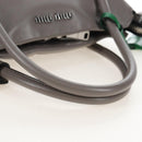 Miu Miu Hand Bag Leather 2way Gray Silver Auth 210639M-7