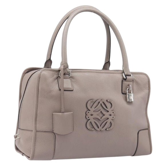 LOEWE Amazona 36 Hand Bag Leather Purple Gray Auth 210640A