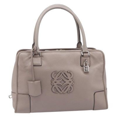 LOEWE Amazona 36 Hand Bag Leather Purple Gray Auth 210640A - 0