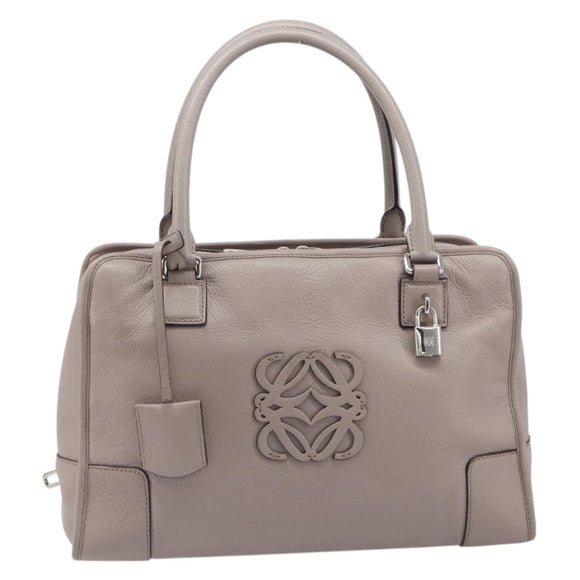 LOEWE Amazona 36 Hand Bag Leather Purple Gray Auth 210640A