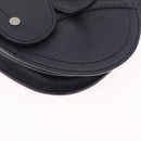 Christian Dior Saddle Messenger Shoulder Bag Leather Navy Silver Auth 210641V-12