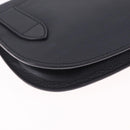 Christian Dior Saddle Messenger Shoulder Bag Leather Navy Silver Auth 210641V-14