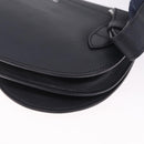 Christian Dior Saddle Messenger Shoulder Bag Leather Navy Silver Auth 210641V-15