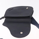 Christian Dior Saddle Messenger Shoulder Bag Leather Navy Silver Auth 210641V-17