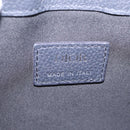 Christian Dior Saddle Messenger Shoulder Bag Leather Navy Silver Auth 210641V-20