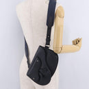 Christian Dior Saddle Messenger Shoulder Bag Leather Navy Silver Auth 210641V-25