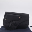 Christian Dior Saddle Messenger Shoulder Bag Leather Navy Silver Auth 210641V-26