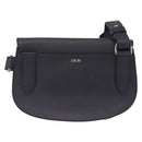 Christian Dior Saddle Messenger Shoulder Bag Leather Navy Silver Auth 210641V-3
