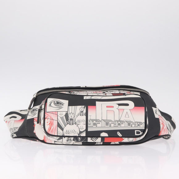 PRADA James Jean Collaboration Body Bag Leather Multicolor Silver Auth 210642M