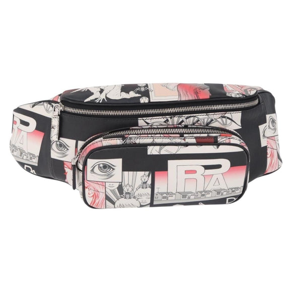 PRADA James Jean Collaboration Body Bag Leather Multicolor Silver Auth 210642M