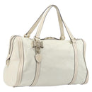 GUCCI Duchess Hysteria Hand Bag Leather White Gold 181488 Auth 210643-1