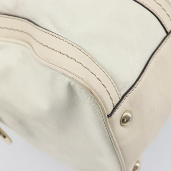 GUCCI Duchess Hysteria Hand Bag Leather White Gold 181488 Auth 210643