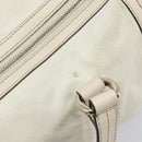 GUCCI Duchess Hysteria Hand Bag Leather White Gold 181488 Auth 210643-16