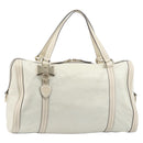 GUCCI Duchess Hysteria Hand Bag Leather White Gold 181488 Auth 210643-2