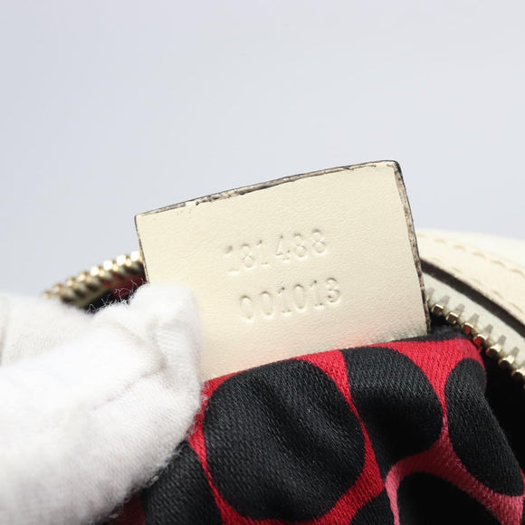 GUCCI Duchess Hysteria Hand Bag Leather White Gold 181488 Auth 210643