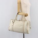 GUCCI Duchess Hysteria Hand Bag Leather White Gold 181488 Auth 210643-27
