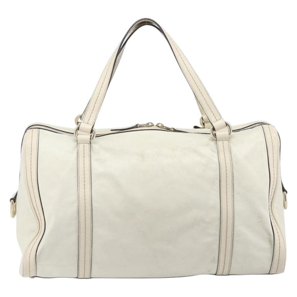 GUCCI Duchess Hysteria Hand Bag Leather White Gold 181488 Auth 210643