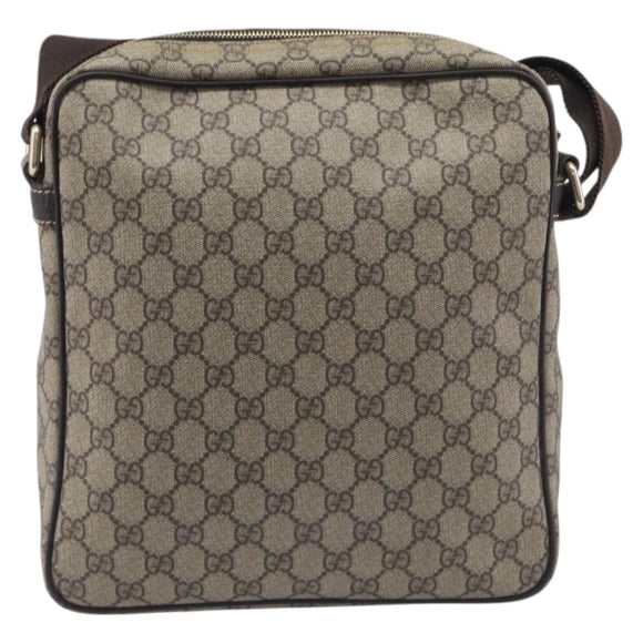 GUCCI GG Supreme Shoulder Bag PVC Beige Gold 201448 Auth 210644A