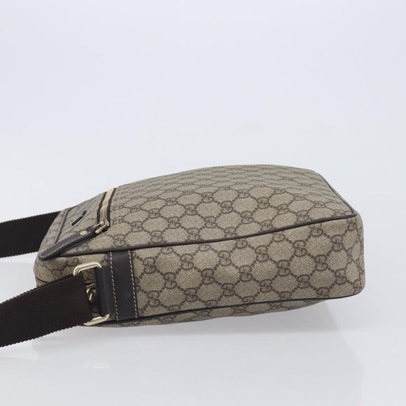 GUCCI GG Supreme Shoulder Bag PVC Beige Gold 201448 Auth 210644A