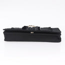 CHANEL Chain Shoulder Bag Satin Black Gold CC Auth 210649M-10