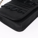 CHANEL Chain Shoulder Bag Satin Black Gold CC Auth 210649M-11
