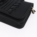 CHANEL Chain Shoulder Bag Satin Black Gold CC Auth 210649M-12