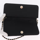 CHANEL Chain Shoulder Bag Satin Black Gold CC Auth 210649M-15
