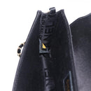CHANEL Chain Shoulder Bag Satin Black Gold CC Auth 210649M-21