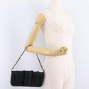 CHANEL Chain Shoulder Bag Satin Black Gold CC Auth 210649M-23