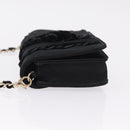 CHANEL Chain Shoulder Bag Satin Black Gold CC Auth 210649M-5