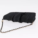 CHANEL Chain Shoulder Bag Satin Black Gold CC Auth 210649M-6