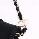 CHANEL Chain Shoulder Bag Satin Black Gold CC Auth 210649M-9
