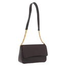 Bally Shoulder Bag Leather Brown Gold Auth 210650A-1