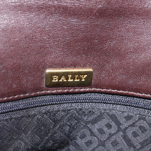 Bally Shoulder Bag Leather Brown Gold Auth 210650A