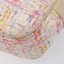 CHANEL Shoulder Bag Canvas Beige Silver CC Auth 210652A-11