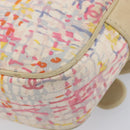 CHANEL Shoulder Bag Canvas Beige Silver CC Auth 210652A-13