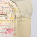 CHANEL Shoulder Bag Canvas Beige Silver CC Auth 210652A-15