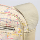 CHANEL Shoulder Bag Canvas Beige Silver CC Auth 210652A-16