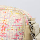 CHANEL Shoulder Bag Canvas Beige Silver CC Auth 210652A-18