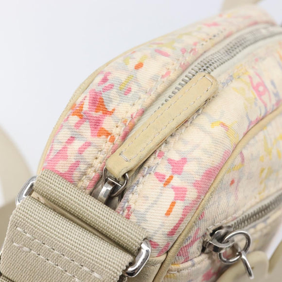 CHANEL Shoulder Bag Canvas Beige Silver CC Auth 210652A
