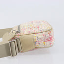 CHANEL Shoulder Bag Canvas Beige Silver CC Auth 210652A-5