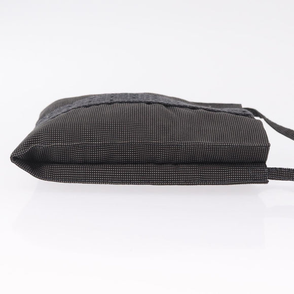 HERMES Her Line Pochette Shoulder Bag Canvas Gray Auth 210653A